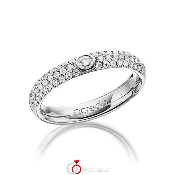 klassieke trouwring in witgoud 14 kt. met in totaal 0,492 ct. Briljant tw/si van acredo - A-1240-10 klassieke trouwring in witgoud 14 kt. met in totaal 0,492 ct. Briljant tw/si van acredo - A-1240-10