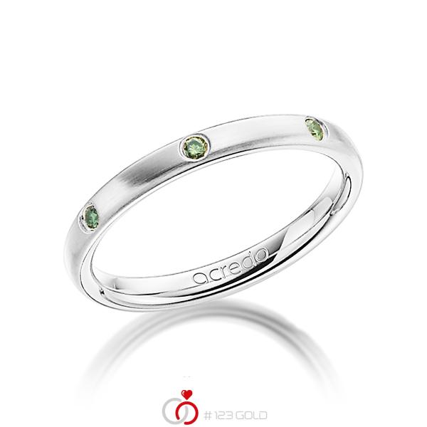 klassieke trouwring in witgoud 18 kt. met in totaal 0,14 ct. Briljant Apple Green van acredo - A-1275-27 klassieke trouwring in witgoud 18 kt. met in totaal 0,14 ct. Briljant Apple Green van acredo - A-1275-27