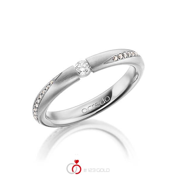 klassieke trouwring in witgoud 18 kt. met in totaal 0,325 ct. Briljant r,if van acredo - A-1473-5 klassieke trouwring in witgoud 18 kt. met in totaal 0,325 ct. Briljant r,if van acredo - A-1473-5