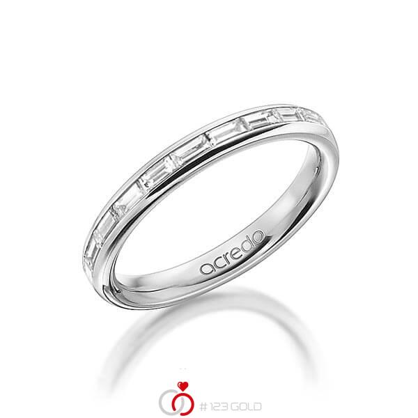 klassischer Memoire-Trauring/Ehering in außen Graugold 585 , innen Graugold 585 halbausgefasst mit zus. 0,55 ct. Baguette-Diamant tw, vs von acredo - A-1555-8 klassischer Memoire-Trauring/Ehering in außen Graugold 585 , innen Graugold 585 halbausgefasst mit zus. 0,55 ct. Baguette-Diamant tw, vs von acredo - A-1555-8