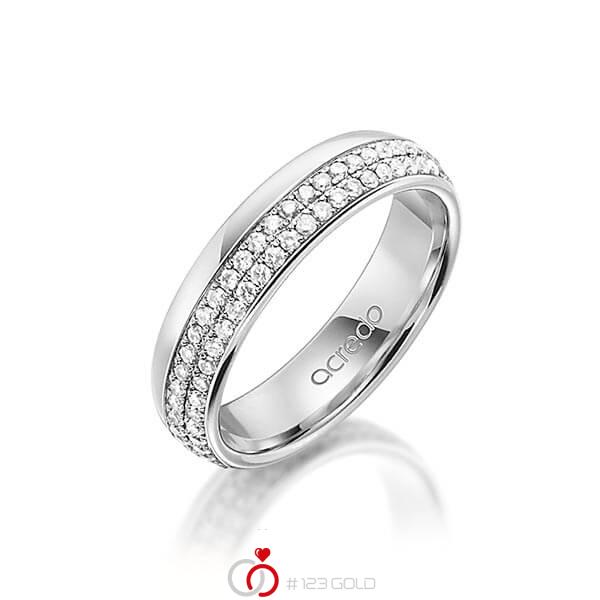 klassischer Memoire-Trauring/Ehering in aussen Graugold 585 , innen Graugold 585 vollausgefasst mit zus. 0,752 ct. Brillant tw, si von acredo - A-1560-8 klassischer Memoire-Trauring/Ehering in aussen Graugold 585 , innen Graugold 585 vollausgefasst mit zus. 0,752 ct. Brillant tw, si von acredo - A-1560-8