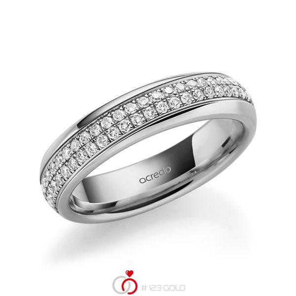 klassischer Memoire-Trauring/Ehering in aussen Graugold 585 , innen Graugold 585 vollausgefasst mit zus. 0,768 ct. Brillant tw, si von acredo - A-1624-19 klassischer Memoire-Trauring/Ehering in aussen Graugold 585 , innen Graugold 585 vollausgefasst mit zus. 0,768 ct. Brillant tw, si von acredo - A-1624-19