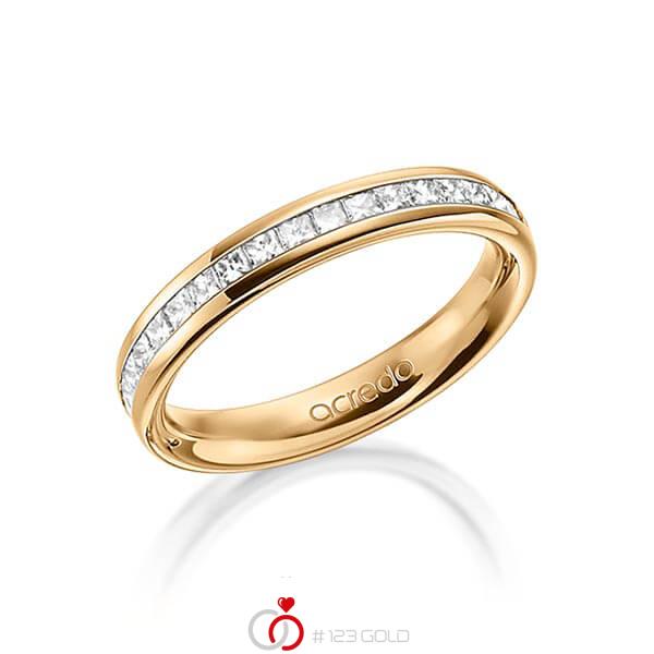 klassischer Memoire-Trauring/Ehering in aussen Roségold 585 , innen Roségold 585 halbausgefasst mit zus. 0,54 ct. Prinzess-Diamant tw, si von acredo - A-1554-7 klassischer Memoire-Trauring/Ehering in aussen Roségold 585 , innen Roségold 585 halbausgefasst mit zus. 0,54 ct. Prinzess-Diamant tw, si von acredo - A-1554-7