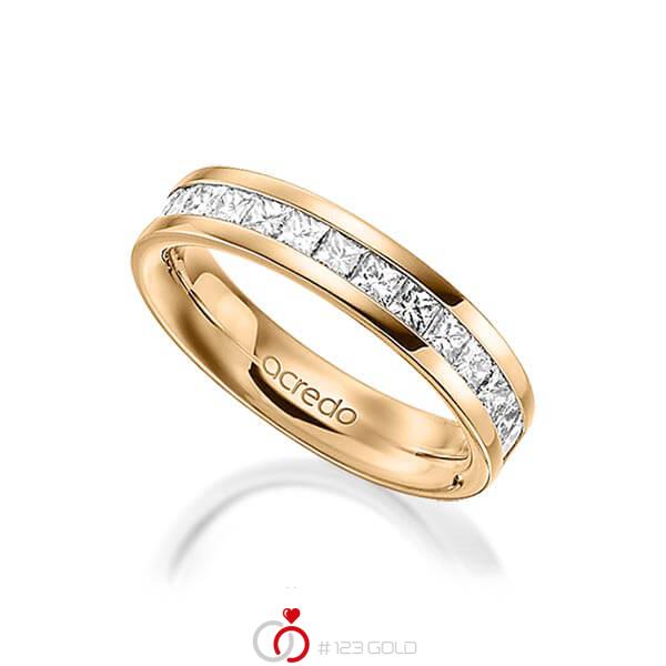 klassischer Memoire-Trauring/Ehering in aussen Roségold 585 , innen Roségold 585 halbausgefasst mit zus. 0,98 ct. Prinzess-Diamant tw, si von acredo - A-1556-7 klassischer Memoire-Trauring/Ehering in aussen Roségold 585 , innen Roségold 585 halbausgefasst mit zus. 0,98 ct. Prinzess-Diamant tw, si von acredo - A-1556-7