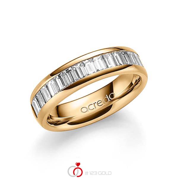 klassischer Memoire-Trauring/Ehering in aussen Roségold 585 , innen Roségold 585 halbausgefasst mit zus. 1,36 ct. Baguette-Diamant tw, vs von acredo - A-1552-7 klassischer Memoire-Trauring/Ehering in aussen Roségold 585 , innen Roségold 585 halbausgefasst mit zus. 1,36 ct. Baguette-Diamant tw, vs von acredo - A-1552-7