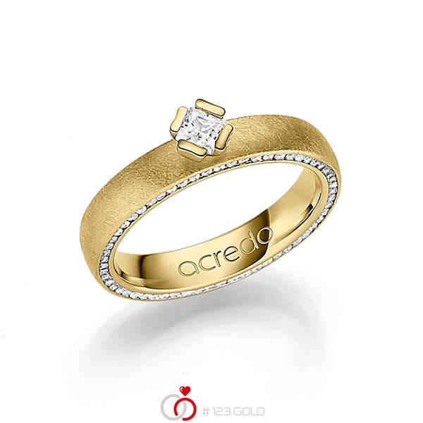 klassischer Memoire-Trauring/Ehering in Gelbgold 585 vollausgefasst mit zus. 0,47 ct. Prinzess-Diamant & Brillant tw, si von acredo - A-1246-5 klassischer Memoire-Trauring/Ehering in Gelbgold 585 vollausgefasst mit zus. 0,47 ct. Prinzess-Diamant & Brillant tw, si von acredo - A-1246-5