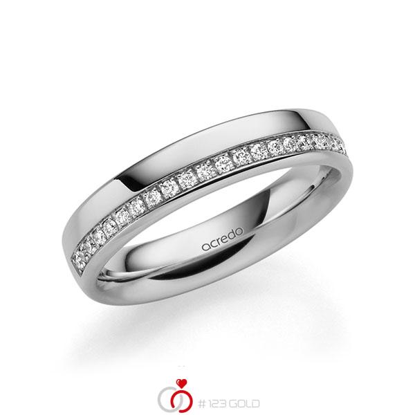 klassischer Memoire-Trauring/Ehering in Graugold 585 halbausgefasst mit zus. 0,184 ct. Brillant tw, si von acredo - A-1689-10 klassischer Memoire-Trauring/Ehering in Graugold 585 halbausgefasst mit zus. 0,184 ct. Brillant tw, si von acredo - A-1689-10