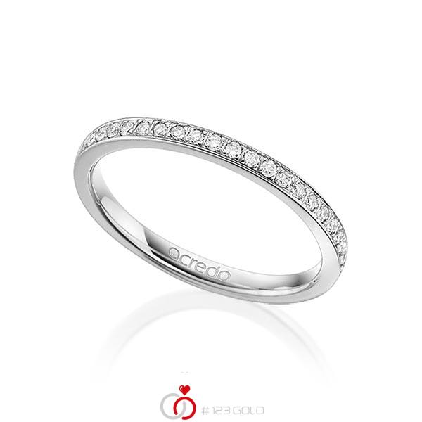 klassischer Memoire-Trauring/Ehering in Graugold 585 halbausgefasst mit zus. 0,21 ct. Brillant tw, si von acredo - A-1655-8 klassischer Memoire-Trauring/Ehering in Graugold 585 halbausgefasst mit zus. 0,21 ct. Brillant tw, si von acredo - A-1655-8
