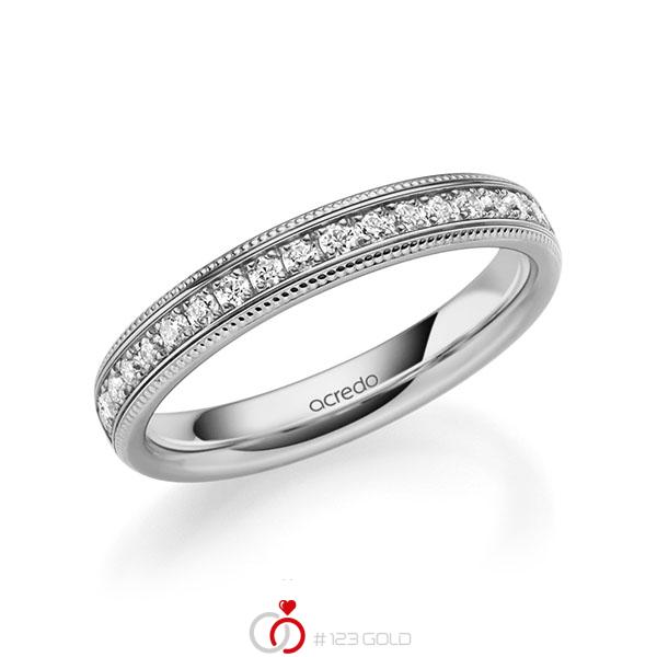 klassischer Memoire-Trauring/Ehering in Graugold 585 halbausgefasst mit zus. 0,285 ct. Brillant tw, si von acredo - A-1745-10 klassischer Memoire-Trauring/Ehering in Graugold 585 halbausgefasst mit zus. 0,285 ct. Brillant tw, si von acredo - A-1745-10