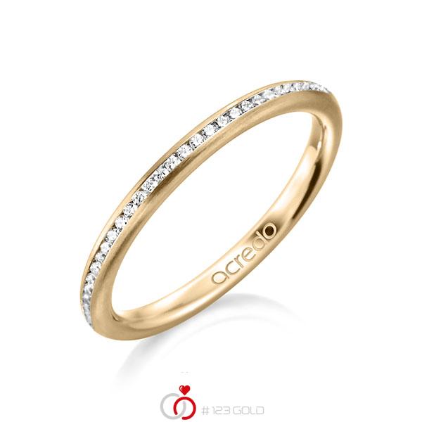klassischer Memoire-Trauring/Ehering in Roségold 585 halbausgefasst mit zus. 0,145 ct. Brillant tw, si von acredo - A-1592-5 klassischer Memoire-Trauring/Ehering in Roségold 585 halbausgefasst mit zus. 0,145 ct. Brillant tw, si von acredo - A-1592-5