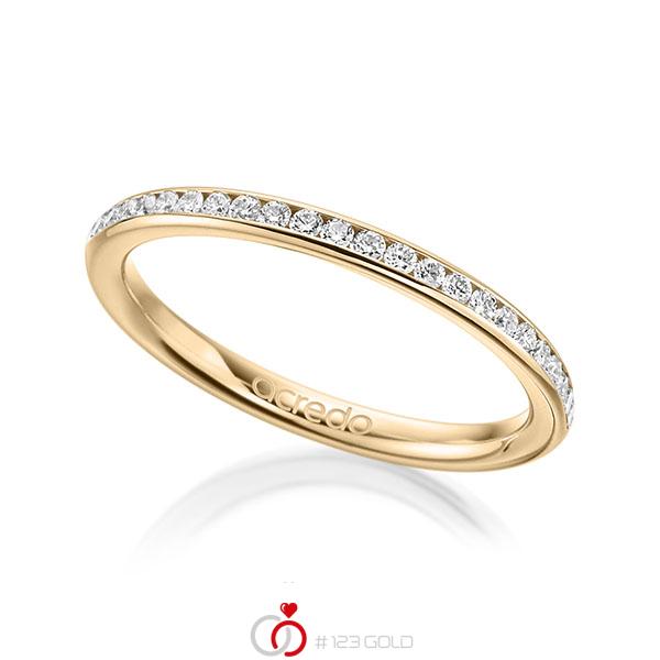 klassischer Memoire-Trauring/Ehering in Roségold 585 halbausgefasst mit zus. 0,23 ct. Brillant tw, si von acredo - A-1658-2 klassischer Memoire-Trauring/Ehering in Roségold 585 halbausgefasst mit zus. 0,23 ct. Brillant tw, si von acredo - A-1658-2