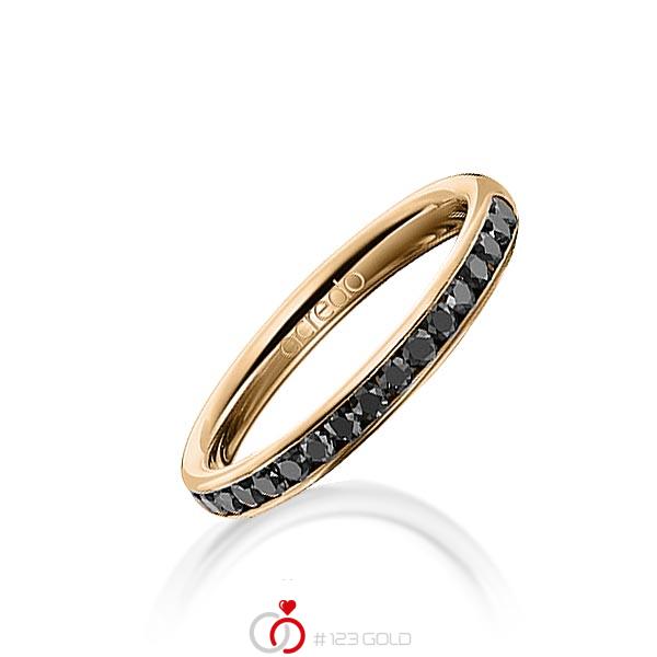 klassischer Memoire-Trauring/Ehering in Roségold 585 halbausgefasst mit zus. 0,34 ct. Brillant schwarz von acredo - A-1657-6 klassischer Memoire-Trauring/Ehering in Roségold 585 halbausgefasst mit zus. 0,34 ct. Brillant schwarz von acredo - A-1657-6