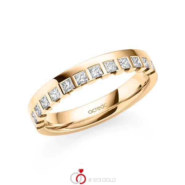 klassischer Memoire-Trauring/Ehering in Roségold 585 halbausgefasst mit zus. 0,36 ct. tw, vs von acredo - A-2109-8 klassischer Memoire-Trauring/Ehering in Roségold 585 halbausgefasst mit zus. 0,36 ct. tw, vs von acredo - A-2109-8