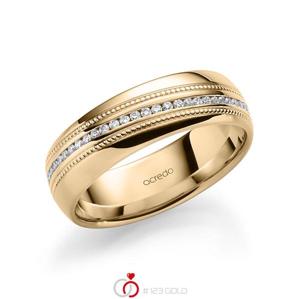 klassischer Memoire-Trauring/Ehering in Roségold 585 vollausgefasst mit zus. 0,28 ct. Brillant tw, si von acredo - A-1757-17 klassischer Memoire-Trauring/Ehering in Roségold 585 vollausgefasst mit zus. 0,28 ct. Brillant tw, si von acredo - A-1757-17