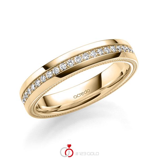 klassischer Memoire-Trauring/Ehering in Roségold 585 vollausgefasst mit zus. 0,44 ct. Brillant tw, si von acredo - A-1754-7 klassischer Memoire-Trauring/Ehering in Roségold 585 vollausgefasst mit zus. 0,44 ct. Brillant tw, si von acredo - A-1754-7