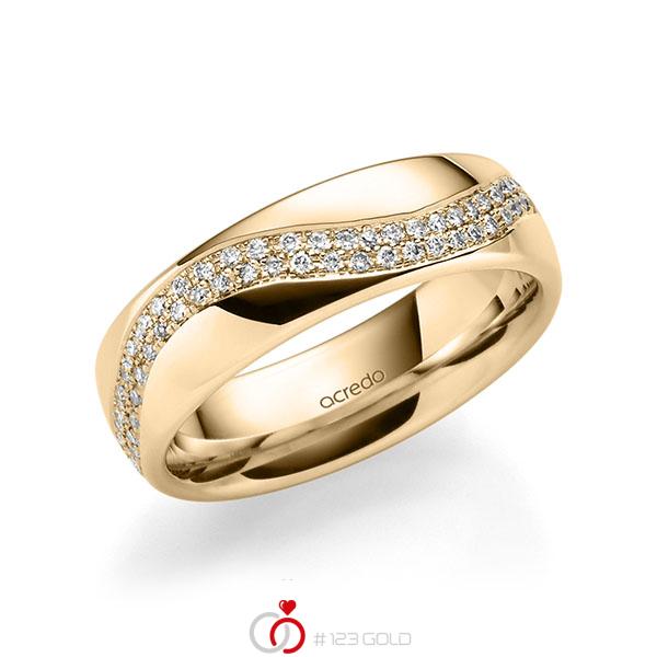 klassischer Memoire-Trauring/Ehering in Roségold 585 vollausgefasst mit zus. 0,56 ct. Brillant tw, vs von acredo - A-1712-8 klassischer Memoire-Trauring/Ehering in Roségold 585 vollausgefasst mit zus. 0,56 ct. Brillant tw, vs von acredo - A-1712-8
