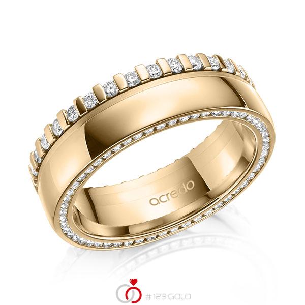 klassischer Memoire-Trauring/Ehering in Roségold 585 vollausgefasst mit zus. 0,75 ct. Brillant tw, si von acredo - A-2101-14 klassischer Memoire-Trauring/Ehering in Roségold 585 vollausgefasst mit zus. 0,75 ct. Brillant tw, si von acredo - A-2101-14