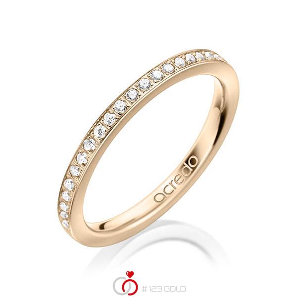klassischer Memoire-Trauring/Ehering in Signature Gold 585 halbausgefasst mit zus. 0,22 ct. Brillant tw, si von acredo - A-1593-11 klassischer Memoire-Trauring/Ehering in Signature Gold 585 halbausgefasst mit zus. 0,22 ct. Brillant tw, si von acredo - A-1593-11