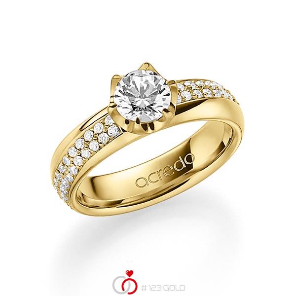 klassischer Trauring/Ehering in aussen Gelbgold 585 , innen Gelbgold 585 mit 0,7 ct. + zus. 0,672 ct. Brillant tw, si tw, vs von acredo - A-1542-6 klassischer Trauring/Ehering in aussen Gelbgold 585 , innen Gelbgold 585 mit 0,7 ct. + zus. 0,672 ct. Brillant tw, si tw, vs von acredo - A-1542-6
