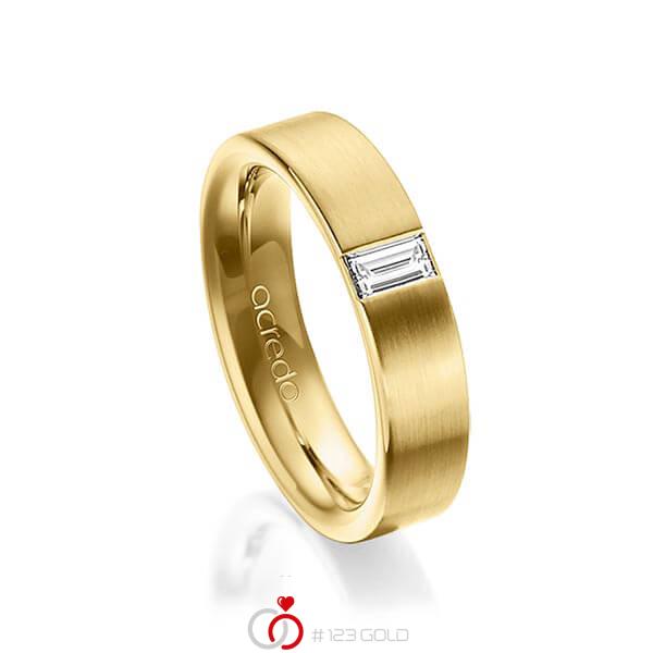 klassischer Trauring/Ehering in aussen Gelbgold 585 , innen Gelbgold 585 mit zus. 0,2 ct. Baguette-Diamant tw, vs von acredo - A-1481-6 klassischer Trauring/Ehering in aussen Gelbgold 585 , innen Gelbgold 585 mit zus. 0,2 ct. Baguette-Diamant tw, vs von acredo - A-1481-6