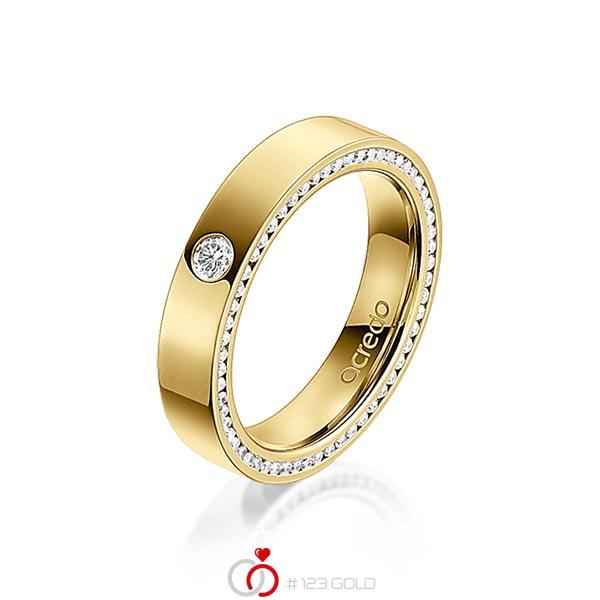 klassischer Trauring/Ehering in außen Gelbgold 585 , innen Gelbgold 585 mit zus. 0,395 ct. Brillant tw, si von acredo - A-1494-6 klassischer Trauring/Ehering in außen Gelbgold 585 , innen Gelbgold 585 mit zus. 0,395 ct. Brillant tw, si von acredo - A-1494-6