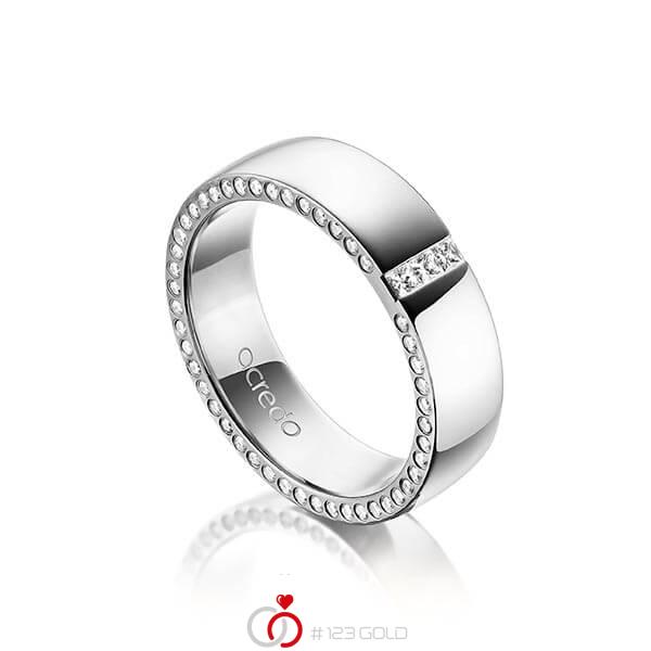 klassischer Trauring/Ehering in aussen Graugold 585 , innen Graugold 585 mit zus. 0,325 ct. Prinzess-Diamant & Brillant tw, si von acredo - A-1496-8 klassischer Trauring/Ehering in aussen Graugold 585 , innen Graugold 585 mit zus. 0,325 ct. Prinzess-Diamant & Brillant tw, si von acredo - A-1496-8