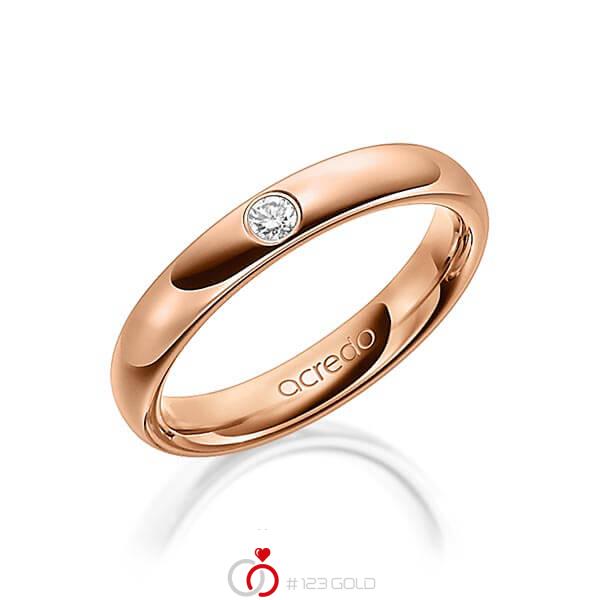 klassischer Trauring/Ehering in außen Rotgold 585 , innen Rotgold 585 mit zus. 0,06 ct. Brillant tw, si von acredo - A-1476-7 klassischer Trauring/Ehering in außen Rotgold 585 , innen Rotgold 585 mit zus. 0,06 ct. Brillant tw, si von acredo - A-1476-7