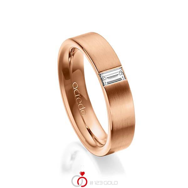 klassischer Trauring/Ehering in aussen Rotgold 585 , innen Rotgold 585 mit zus. 0,2 ct. Baguette-Diamant tw, vs von acredo - A-1481-7 klassischer Trauring/Ehering in aussen Rotgold 585 , innen Rotgold 585 mit zus. 0,2 ct. Baguette-Diamant tw, vs von acredo - A-1481-7