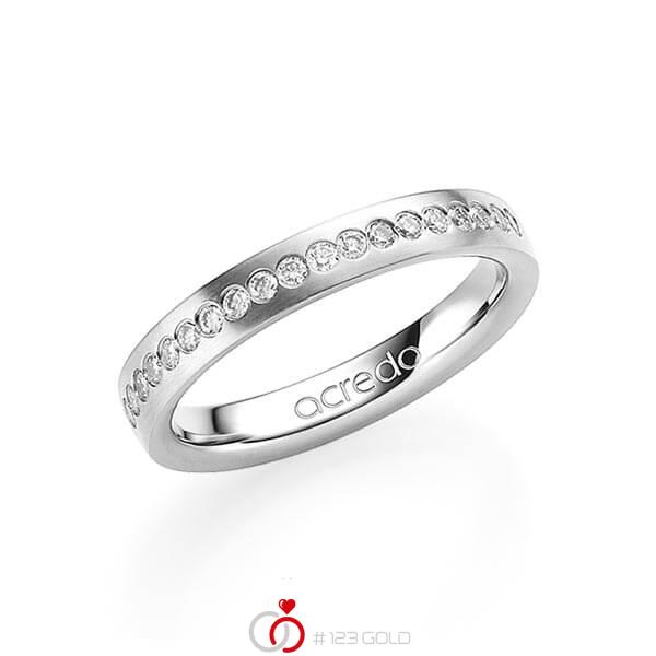 klassischer Trauring/Ehering in außen Weißgold 585 , innen Weißgold 585 mit zus. 0,225 ct. Brillant tw, si von acredo - A-1551-4 klassischer Trauring/Ehering in außen Weißgold 585 , innen Weißgold 585 mit zus. 0,225 ct. Brillant tw, si von acredo - A-1551-4