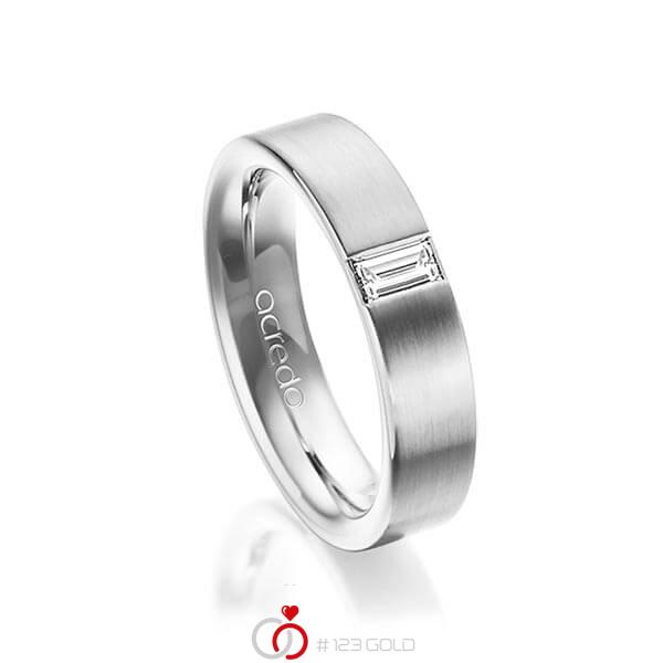 klassischer Trauring/Ehering in aussen Weissgold 585 , innen Weissgold 585 mit zus. 0,2 ct. Baguette-Diamant tw, vs von acredo - A-1481-8 klassischer Trauring/Ehering in aussen Weissgold 585 , innen Weissgold 585 mit zus. 0,2 ct. Baguette-Diamant tw, vs von acredo - A-1481-8