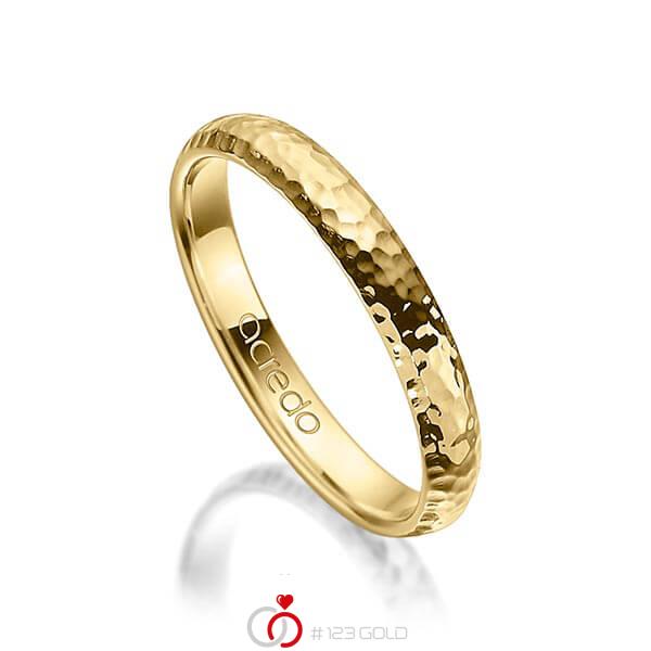 klassischer Trauring/Ehering in Gelbgold 585 gehämmert Struktur von acredo - A-1274-4 klassischer Trauring/Ehering in Gelbgold 585 gehämmert Struktur von acredo - A-1274-4