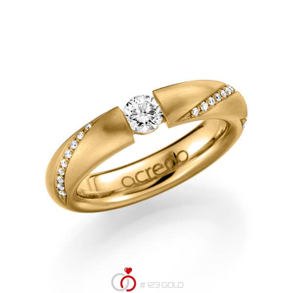 klassischer Trauring/Ehering in Gelbgold 585 mit 0,3 ct. + zus. 0,225 ct. Brillant tw, si von acredo - A-1106-8 klassischer Trauring/Ehering in Gelbgold 585 mit 0,3 ct. + zus. 0,225 ct. Brillant tw, si von acredo - A-1106-8