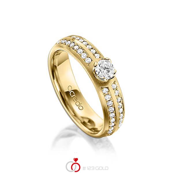klassischer Trauring/Ehering in Gelbgold 585 mit 0,3 ct. + zus. 0,672 ct. Brillant tw, vs von acredo - A-1543-2 klassischer Trauring/Ehering in Gelbgold 585 mit 0,3 ct. + zus. 0,672 ct. Brillant tw, vs von acredo - A-1543-2