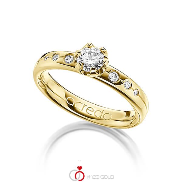 klassischer Trauring/Ehering in Gelbgold 585 mit 0,4 ct. + zus. 0,1 ct. Brillant tw, vs von acredo - A-1204-14 klassischer Trauring/Ehering in Gelbgold 585 mit 0,4 ct. + zus. 0,1 ct. Brillant tw, vs von acredo - A-1204-14