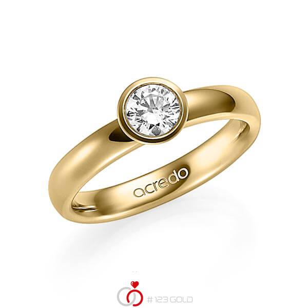 klassischer Trauring/Ehering in Gelbgold 585 mit 0,5 ct. Brillant tw, vs von acredo - A-1355-2 klassischer Trauring/Ehering in Gelbgold 585 mit 0,5 ct. Brillant tw, vs von acredo - A-1355-2