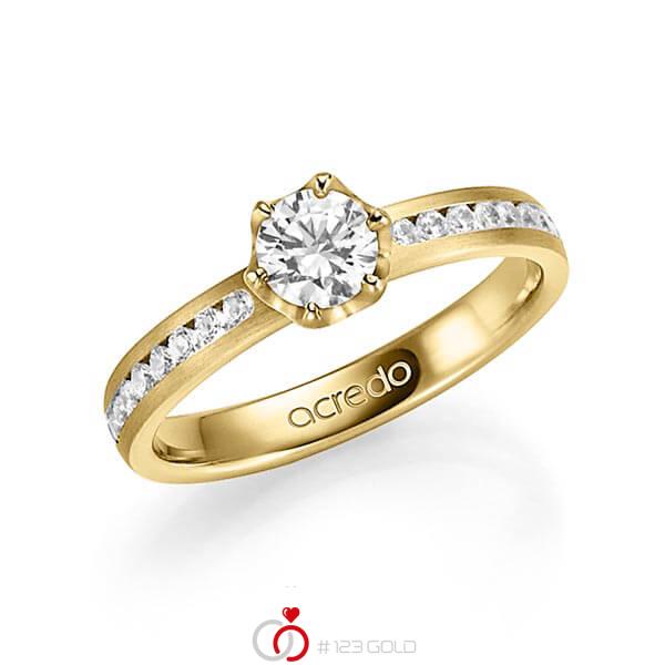 klassischer Trauring/Ehering in Gelbgold 585 mit 0,5 ct. + zus. 0,24 ct. Brillant tw, si tw, vs von acredo - A-1342-2 klassischer Trauring/Ehering in Gelbgold 585 mit 0,5 ct. + zus. 0,24 ct. Brillant tw, si tw, vs von acredo - A-1342-2