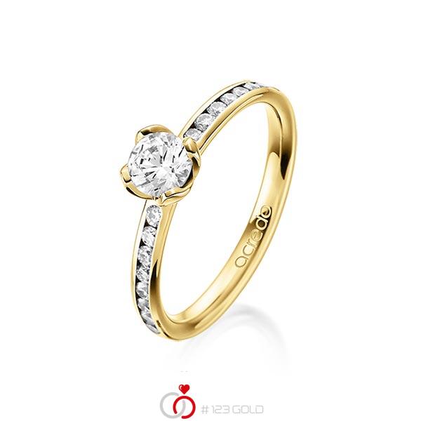 klassischer Trauring/Ehering in Gelbgold 585 mit 0,5 ct. + zus. 0,32 ct. Brillant tw, vs tw, si von acredo - A-1656-5 klassischer Trauring/Ehering in Gelbgold 585 mit 0,5 ct. + zus. 0,32 ct. Brillant tw, vs tw, si von acredo - A-1656-5