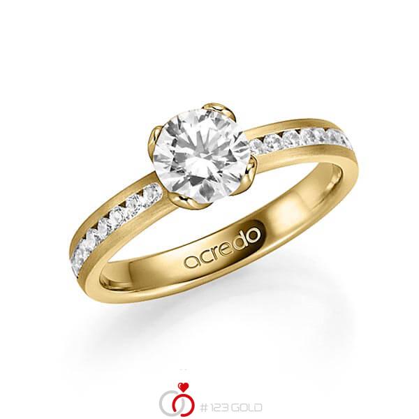 klassischer Trauring/Ehering in Gelbgold 585 mit 1 ct. + zus. 0,24 ct. Brillant tw, si tw, vs von acredo - A-1339-2 klassischer Trauring/Ehering in Gelbgold 585 mit 1 ct. + zus. 0,24 ct. Brillant tw, si tw, vs von acredo - A-1339-2