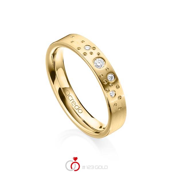 klassischer Trauring/Ehering in Gelbgold 585 mit zus. 0,081 ct. Brillant tw, si von acredo - A-1239-7 klassischer Trauring/Ehering in Gelbgold 585 mit zus. 0,081 ct. Brillant tw, si von acredo - A-1239-7