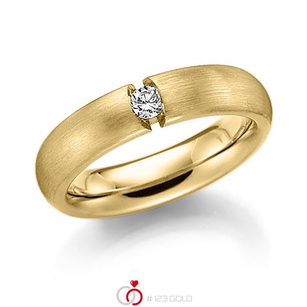 klassischer Trauring/Ehering in Gelbgold 585 mit zus. 0,08 ct. Brillant tw, si von Steinberg - Q-1382-2 klassischer Trauring/Ehering in Gelbgold 585 mit zus. 0,08 ct. Brillant tw, si von Steinberg - Q-1382-2