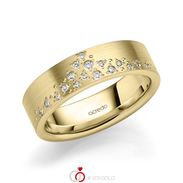 klassischer Trauring/Ehering in Gelbgold 585 mit zus. 0,114 ct. Brillant tw, si von acredo - A-2194-7 klassischer Trauring/Ehering in Gelbgold 585 mit zus. 0,114 ct. Brillant tw, si von acredo - A-2194-7