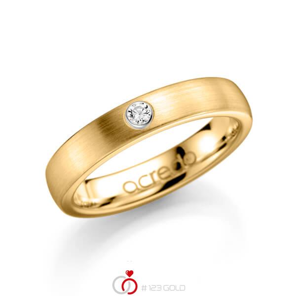klassischer Trauring/Ehering in Gelbgold 585 mit zus. 0,1 ct. Brillant tw, si von acredo - A-1133-3 klassischer Trauring/Ehering in Gelbgold 585 mit zus. 0,1 ct. Brillant tw, si von acredo - A-1133-3