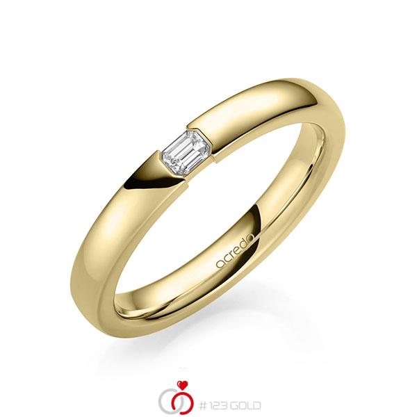 klassischer Trauring/Ehering in Gelbgold 585 mit zus. 0,1 ct. tw, vs von acredo - A-2137-6 klassischer Trauring/Ehering in Gelbgold 585 mit zus. 0,1 ct. tw, vs von acredo - A-2137-6