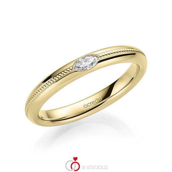 klassischer Trauring/Ehering in Gelbgold 585 mit zus. 0,1 ct. tw, vs von acredo - A-2142-8 klassischer Trauring/Ehering in Gelbgold 585 mit zus. 0,1 ct. tw, vs von acredo - A-2142-8