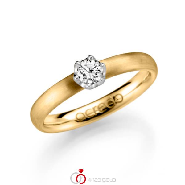 klassischer Trauring/Ehering in Gelbgold 585 mit zus. 0,25 ct. Brillant tw, si von acredo - A-1128-3 klassischer Trauring/Ehering in Gelbgold 585 mit zus. 0,25 ct. Brillant tw, si von acredo - A-1128-3