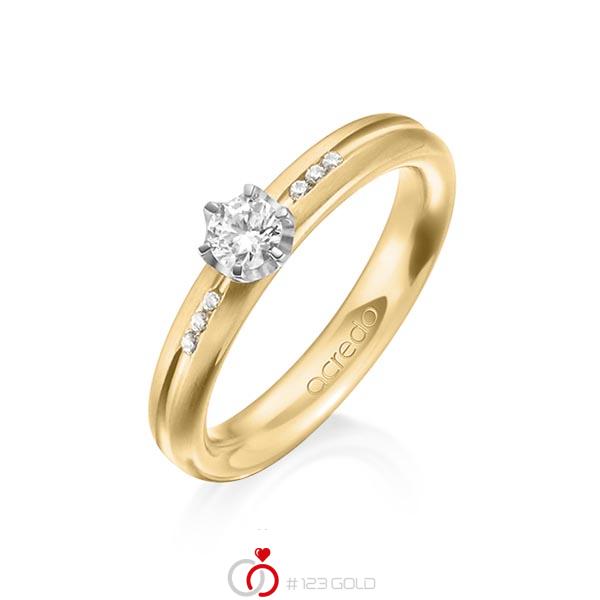 klassischer Trauring/Ehering in Gelbgold 585 mit zus. 0,298 ct. Brillant tw, si von acredo - A-1193-2 klassischer Trauring/Ehering in Gelbgold 585 mit zus. 0,298 ct. Brillant tw, si von acredo - A-1193-2
