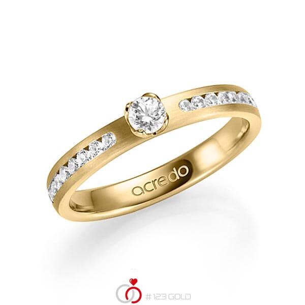 klassischer Trauring/Ehering in Gelbgold 585 mit zus. 0,39 ct. Brillant tw, vs von acredo - A-1336-2 klassischer Trauring/Ehering in Gelbgold 585 mit zus. 0,39 ct. Brillant tw, vs von acredo - A-1336-2