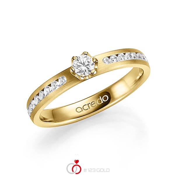 klassischer Trauring/Ehering in Gelbgold 585 mit zus. 0,39 ct. Brillant tw, vs von acredo - A-1340-2 klassischer Trauring/Ehering in Gelbgold 585 mit zus. 0,39 ct. Brillant tw, vs von acredo - A-1340-2