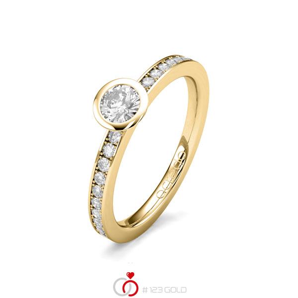 klassischer Trauring/Ehering in Gelbgold 585 mit zus. 0,4 ct. Brillant tw, si von acredo - A-1651-15 klassischer Trauring/Ehering in Gelbgold 585 mit zus. 0,4 ct. Brillant tw, si von acredo - A-1651-15