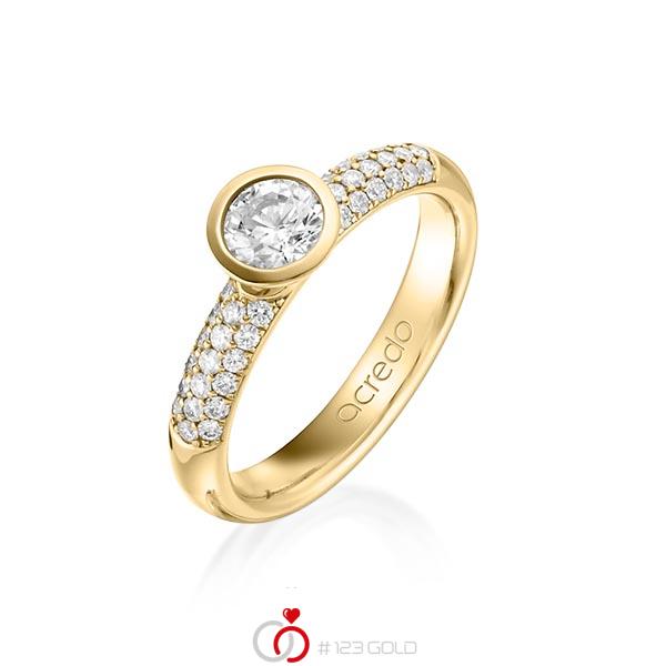 klassischer Trauring/Ehering in Gelbgold 585 mit zus. 0,61 ct. Brillant tw, si tw, vs von acredo - A-1261-2 klassischer Trauring/Ehering in Gelbgold 585 mit zus. 0,61 ct. Brillant tw, si tw, vs von acredo - A-1261-2